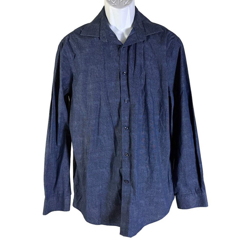 Michael Kors Button Down Mens 16.5 34/35 Blue Airsoft Stretch Non Iron Shirt‎